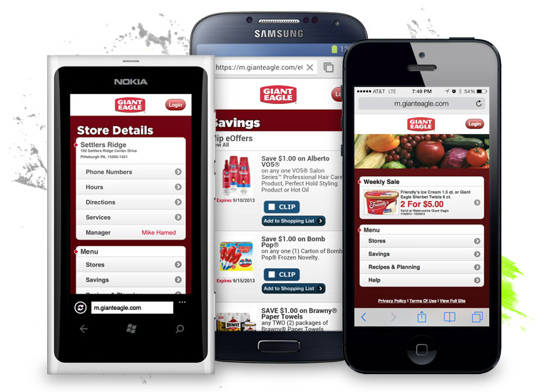 Giant Eagle Mobile Website